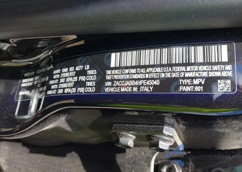 2017 Jeep Renegade Latitude Fwd z USA, uszkodzony, nr VIN ZACCJABB4HPE45040